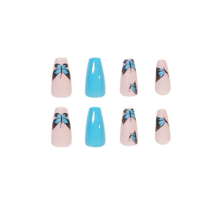 Artful Nail Extensions with Butterfly Motif Kalsten