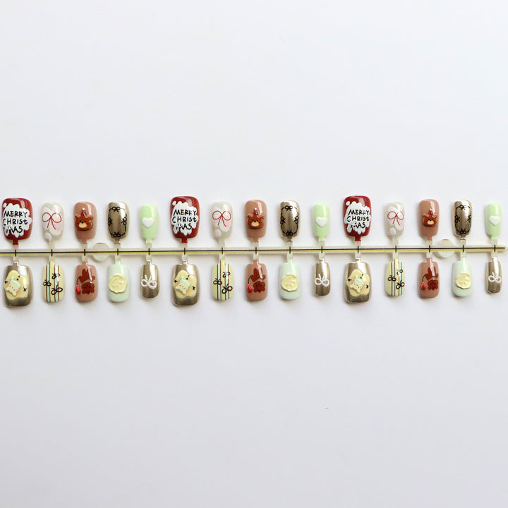 Festive Themed Press-On Nail Art Set Kalsten