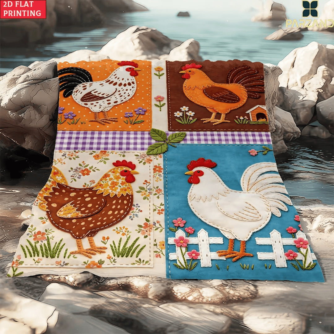 Farm-Themed Cozy Throw Blanket
