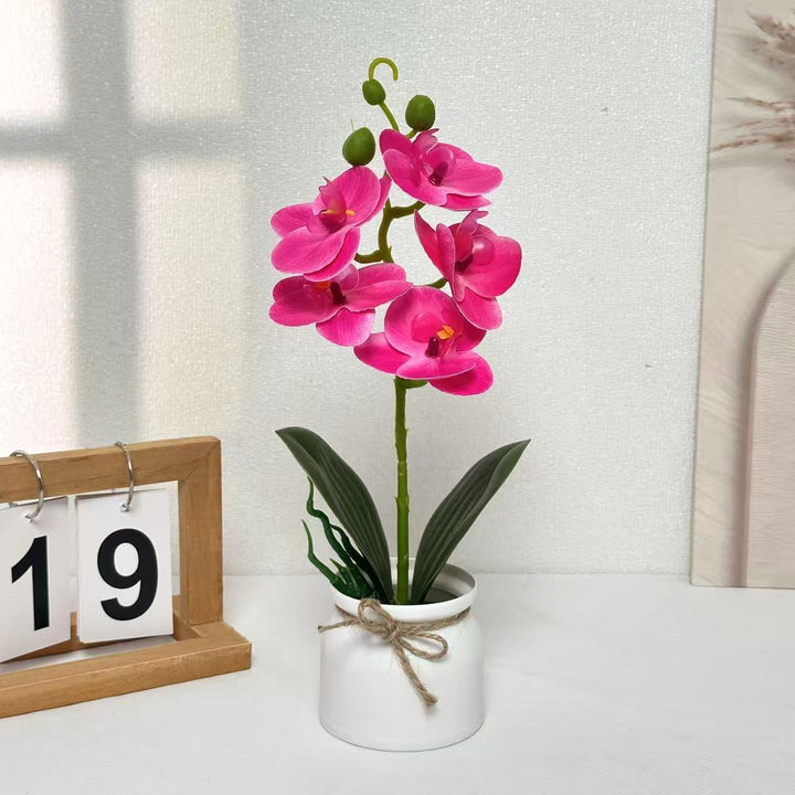 Lifelike Orchid Plant Arrangement for Indoor Home Decor