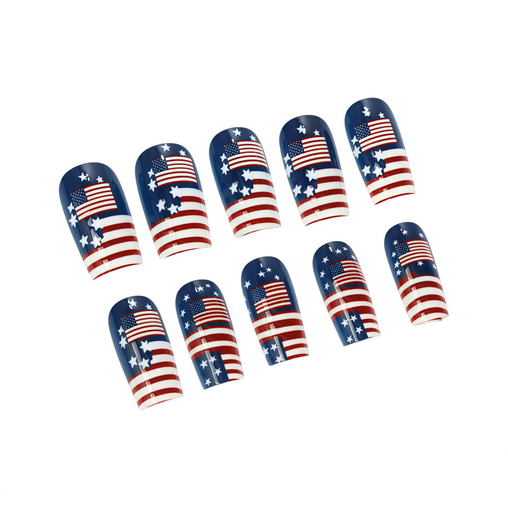 Artificial nails with patriotic flag motif Kalsten