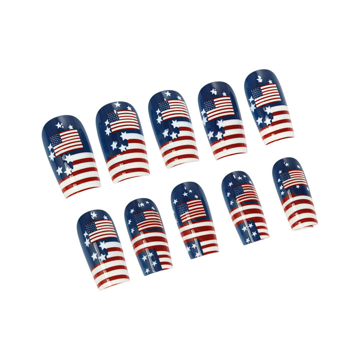 Artificial nails with patriotic flag motif Kalsten