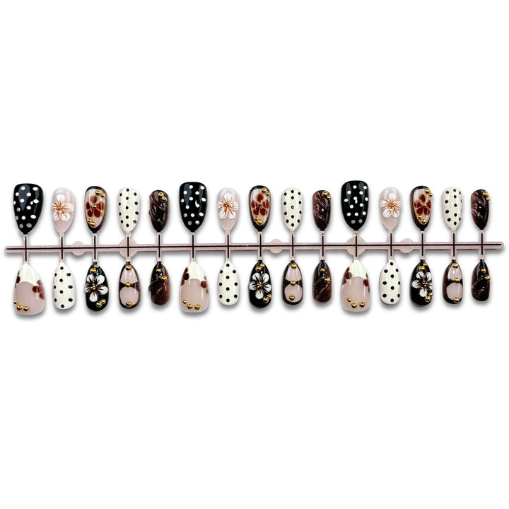 Floral Design Press-On Nail Art Kalsten