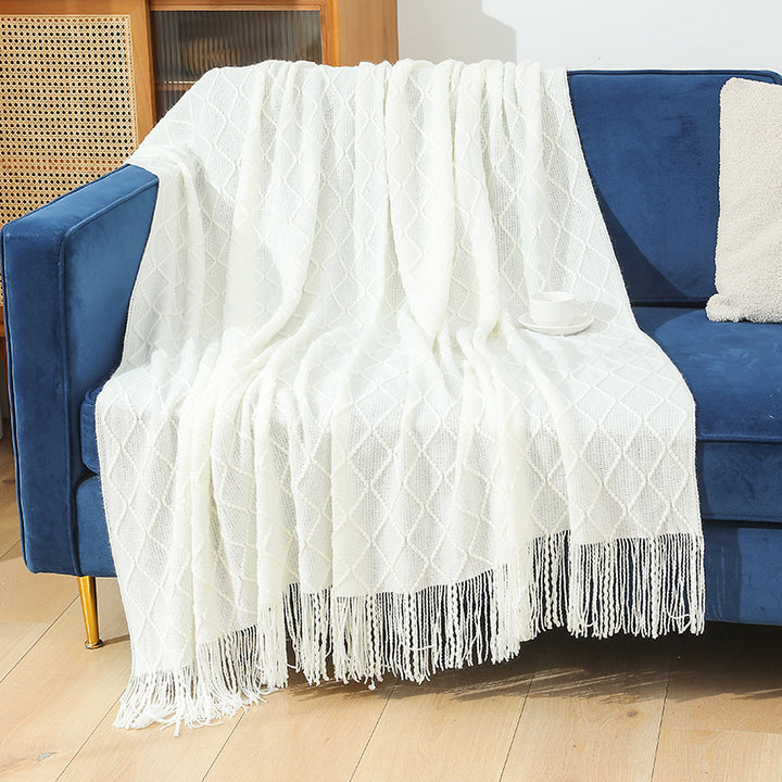 Women High-quality and stylish fleece blanket with modern textured pattern Kalsten