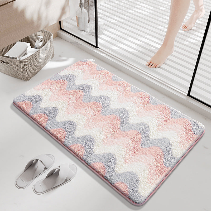 Modern Wave-Pattern Bath Mat