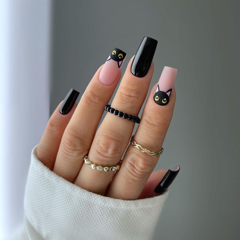 Elegant Stiletto Press-On Nail Art with Rhinestone Accents Kalsten