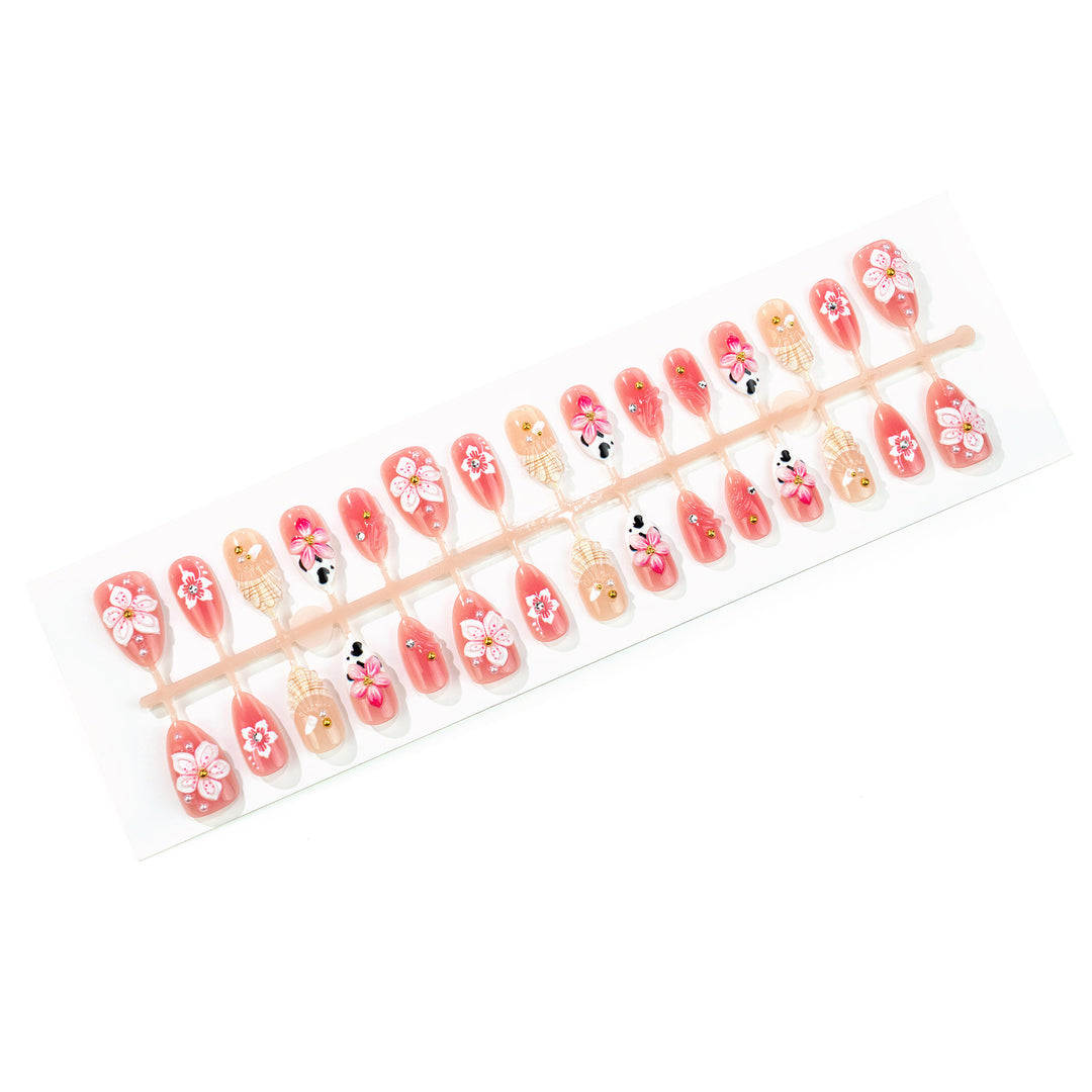 Floral Themed Press-On Nail Art Collection