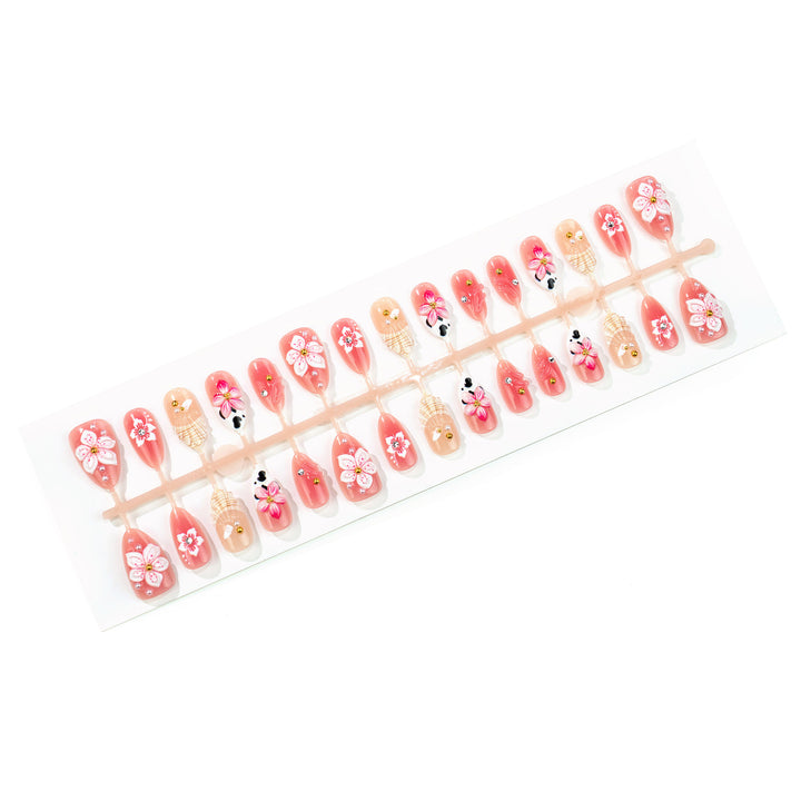 Floral Themed Press-On Nail Art Collection