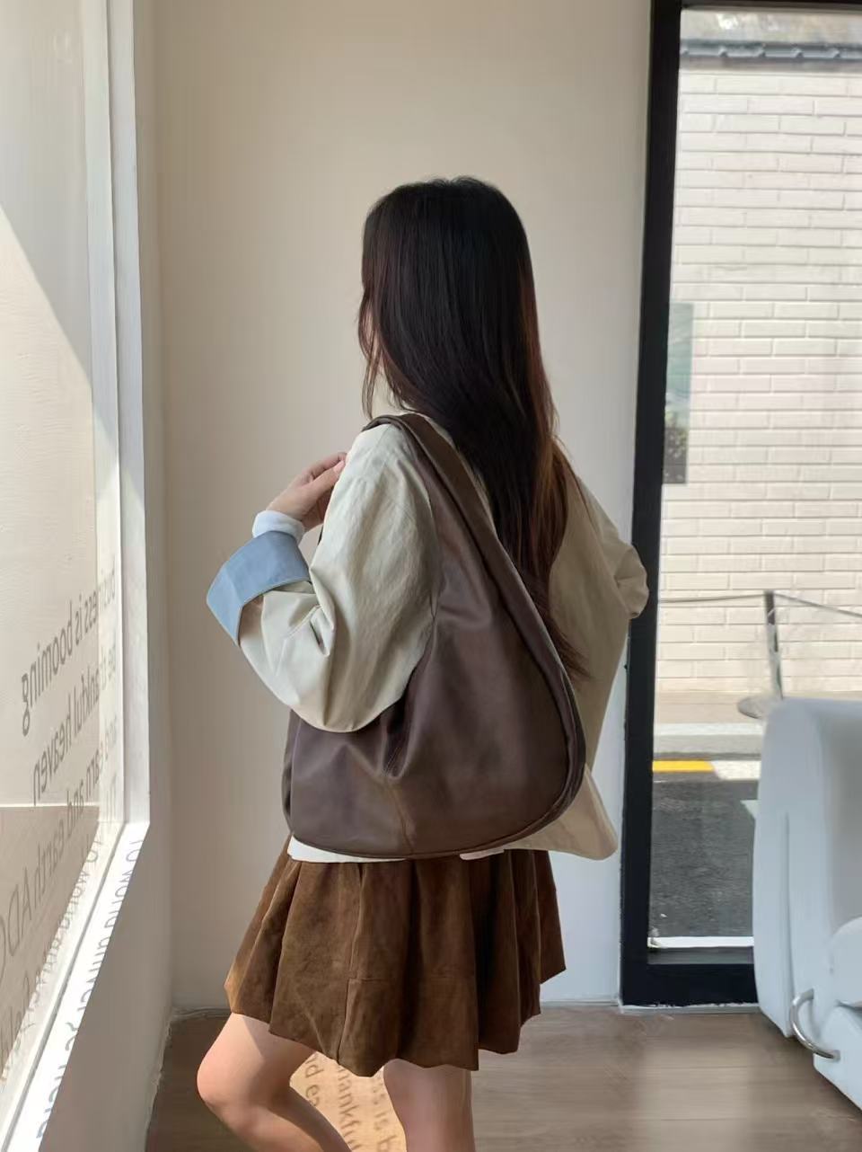 Casual Suede Shoulder Bag