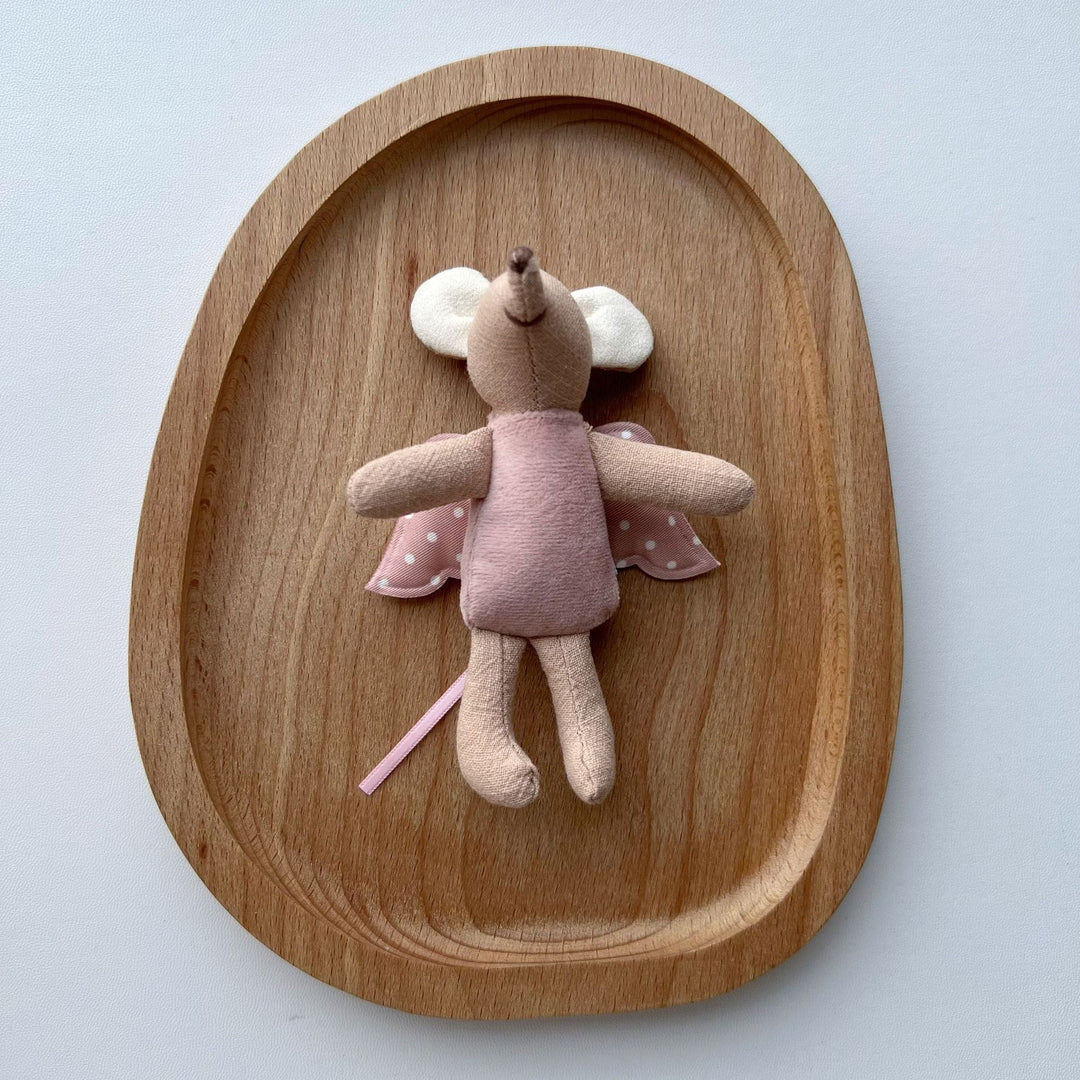 Handcrafted Cotton Plush Mouse Doll with Crochet Dress