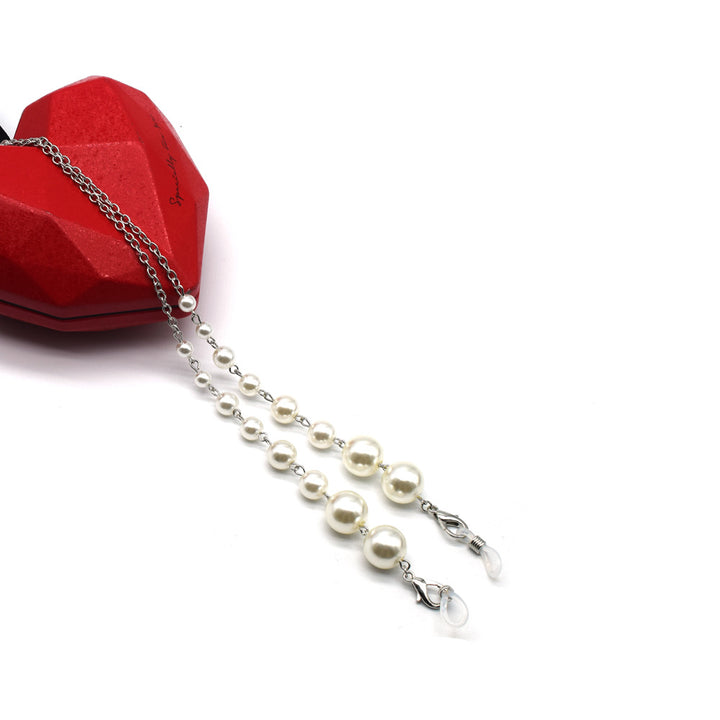 Elegant Pearl and Silver Eyewear Chain Kalsten