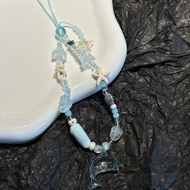 Dolphin and Starfish Beaded Charm Necklace Kalsten
