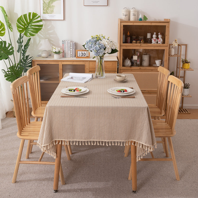 Knitted Striped Tablecloth