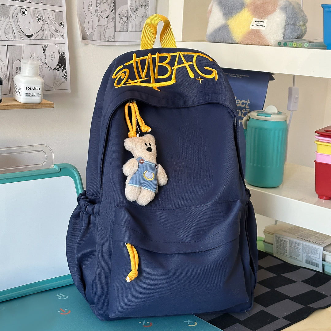 Casual Backpack with Cute Plush Keychain Kalsten