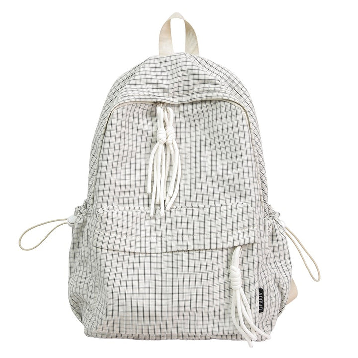 Casual Grid Patterned School Backpack Kalsten