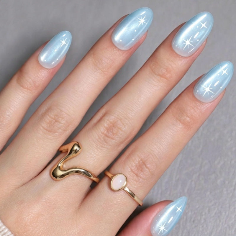 Celestial-Themed Glossy Press-On Nails Kalsten