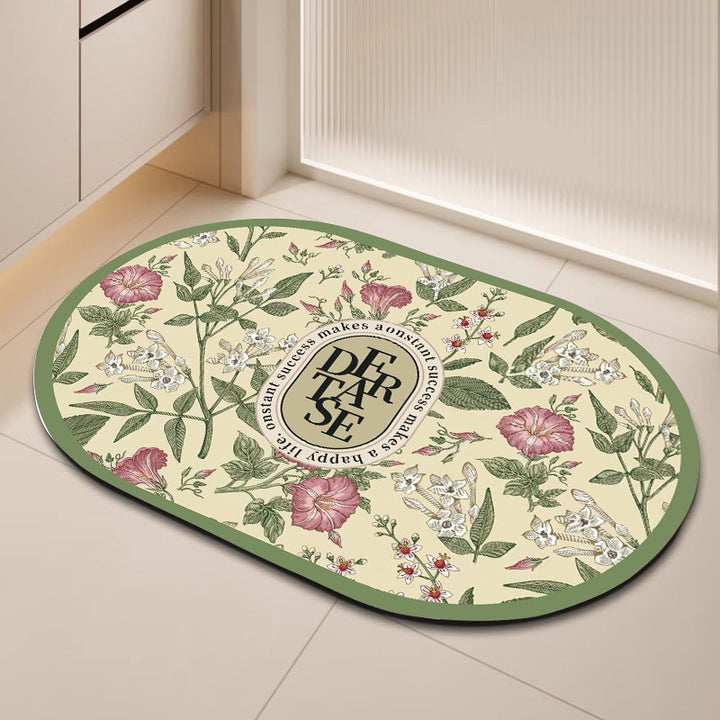 Floral Patterned Bath Mat Kalsten