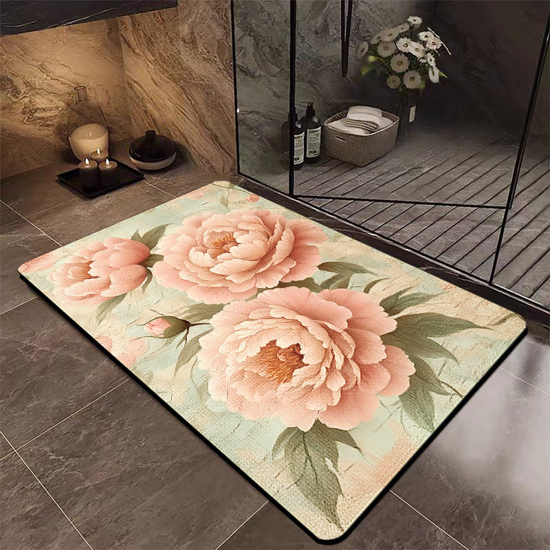 Luxury Floral Bathroom Mat Kalsten