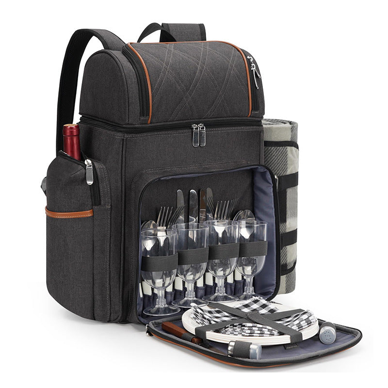Gourmet Picnic Backpack with Dishware and Cooling Compartment Kalsten