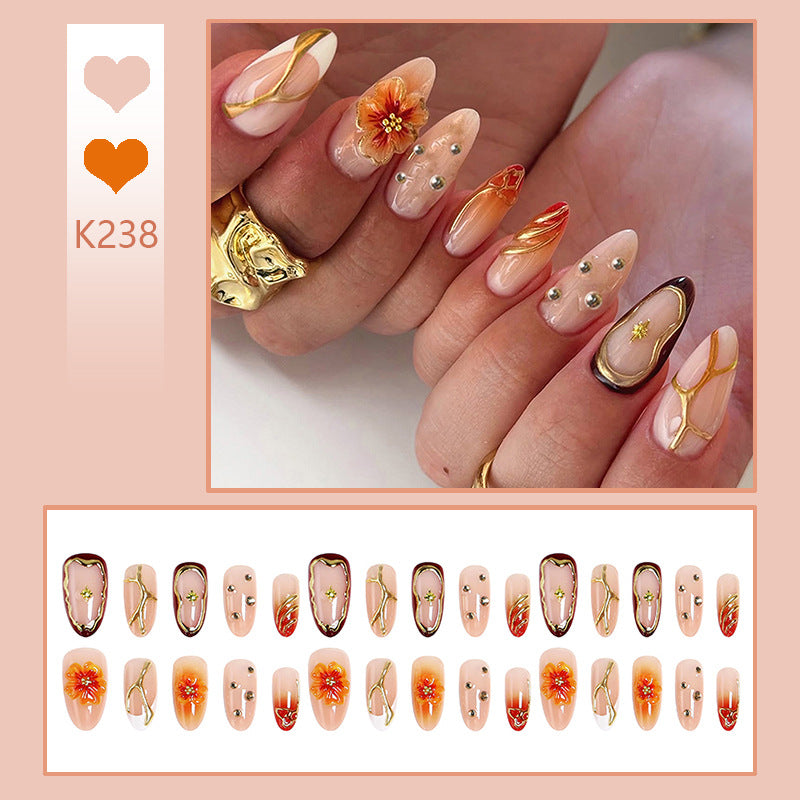 Nail art set with floral accents and glitter elements Kalsten