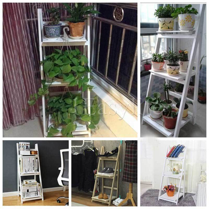 Multi-Tiered Wooden Ladder Shelf Kalsten