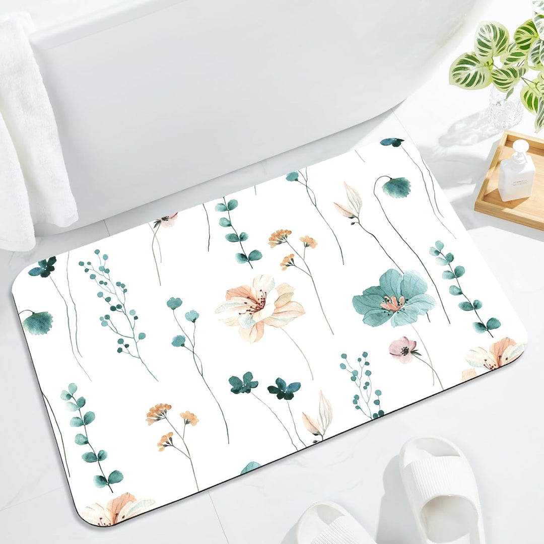 Floral Pattern Bath Mat