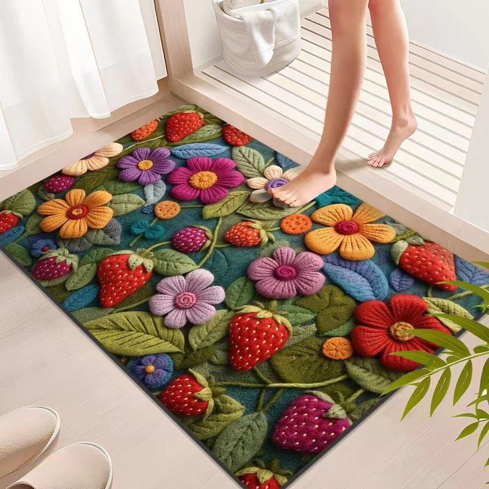 Floral Textured Indoor Mat Kalsten