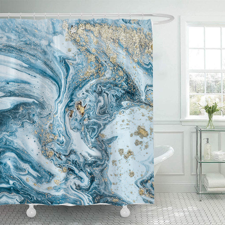 Elegant Marble-Patterned Shower Curtain Kalsten