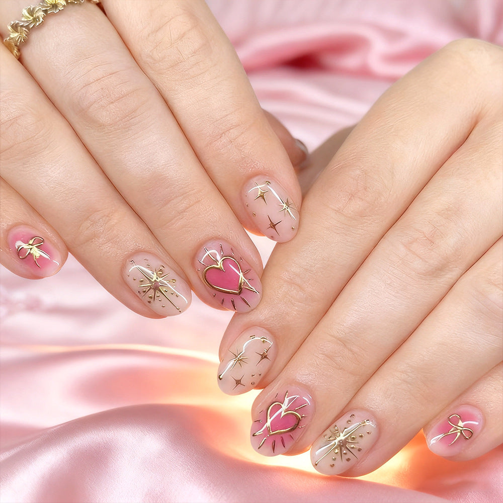 Heart-Embellished Nail Art Set Kalsten