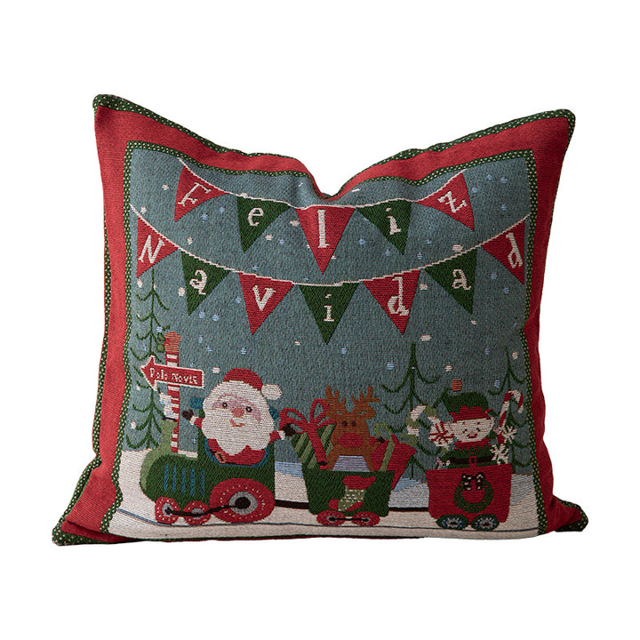 Christmas tapestry cushion cover with Santa motif and tapestry-like weave structure Kalsten