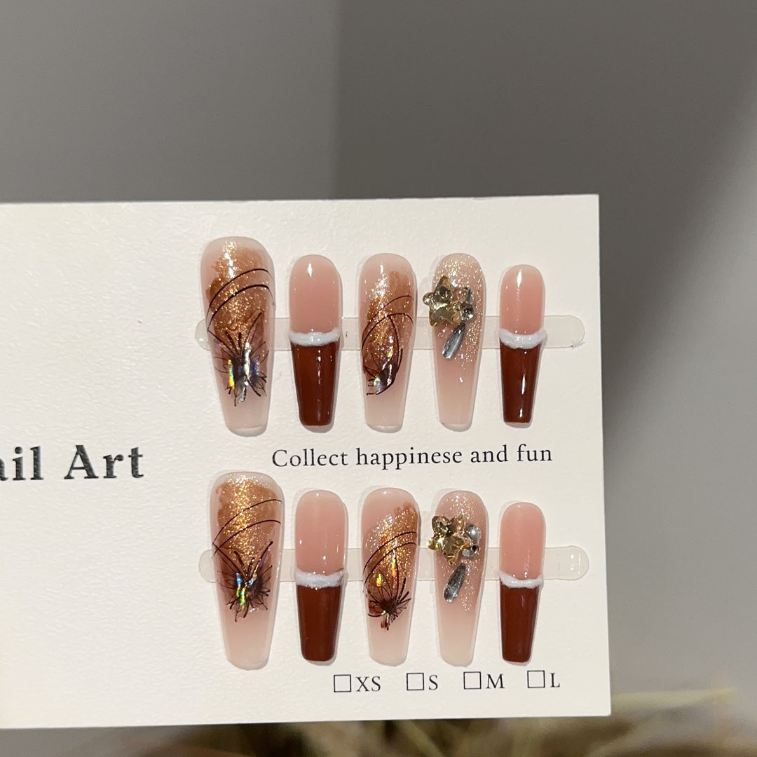 Artistic Glitter Press-On Nail Designs