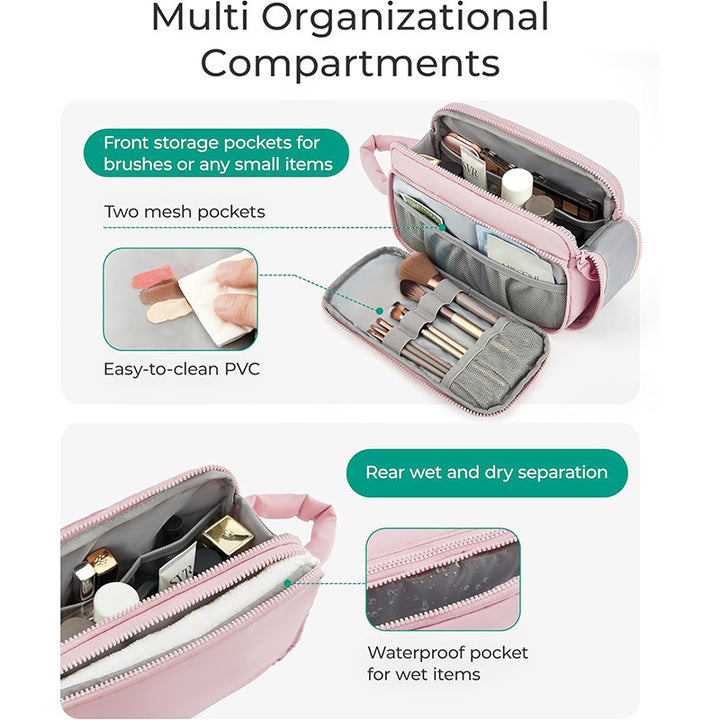 Cosmetic Organizer Bag with Multiple Compartments and Removable Interior Compartment Kalsten