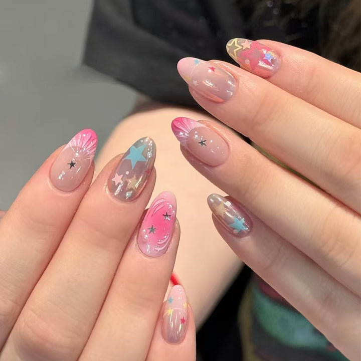 Starry Chic Press-On Nail Art