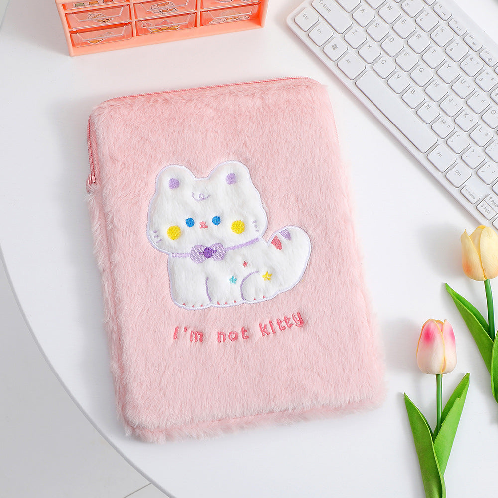 Cute Cat-Themed Furry Pencil Case Kalsten
