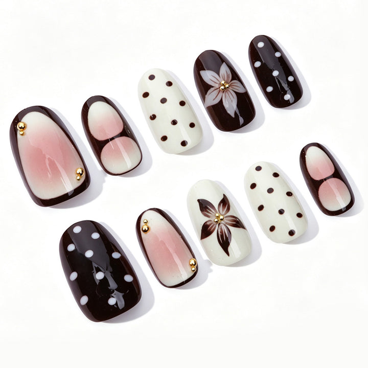 Elegant Floral Design Press-On Nail Set Kalsten