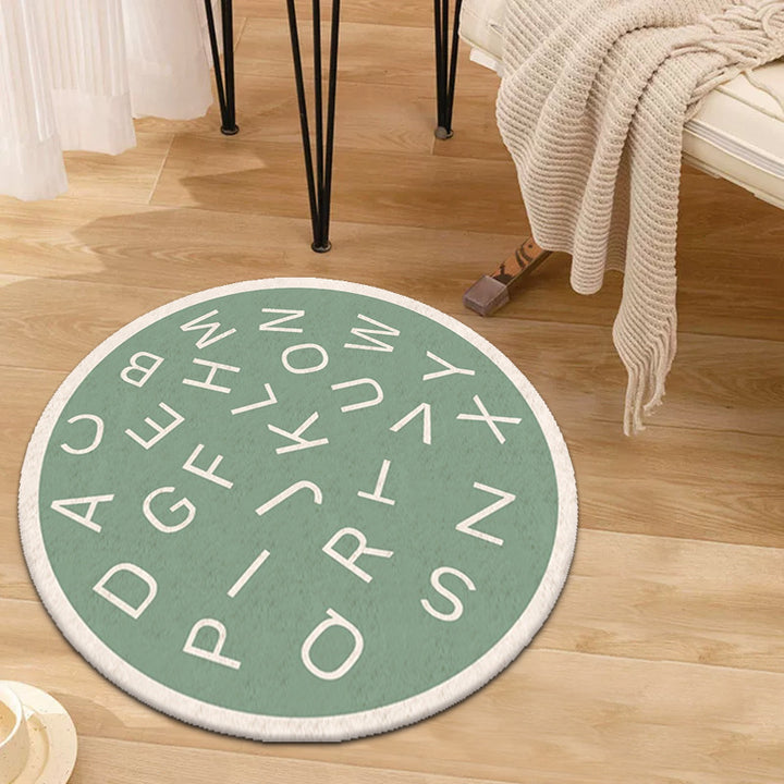 Educational Alphabet Round Rug