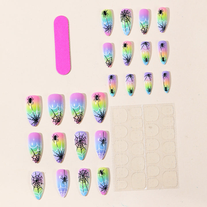 Colorful Spider Web Nail Art Set Kalsten