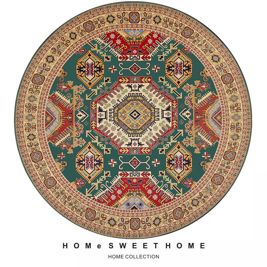 Vintage-Inspired Round Area Rug