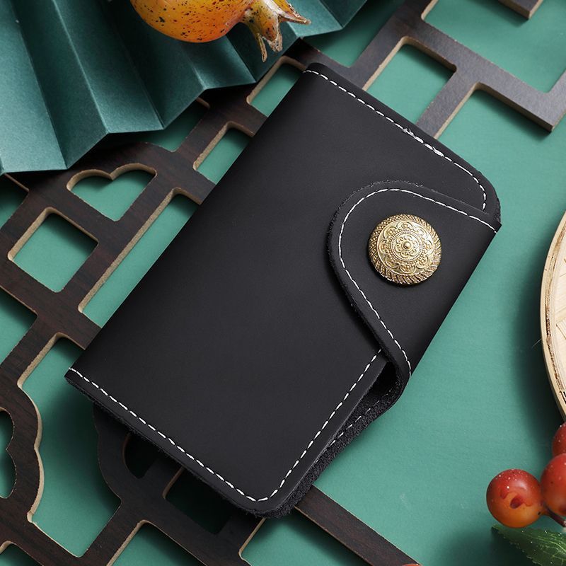 Luxury Leather Snap Closure Card Holder Kalsten