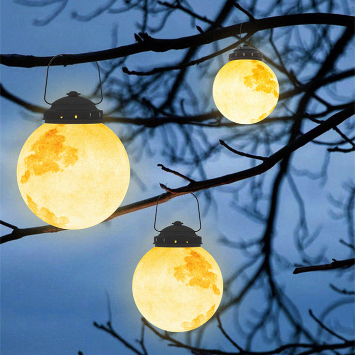 Moon-Shaped Outdoor Hanging Lantern