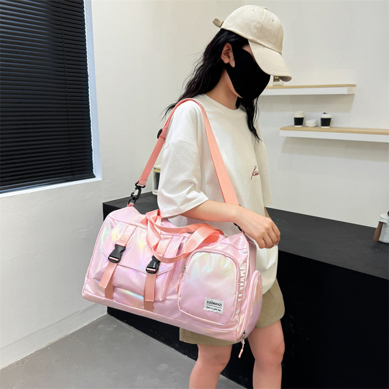 Iridescent Multi-Pocket Sports Duffle Bag Kalsten