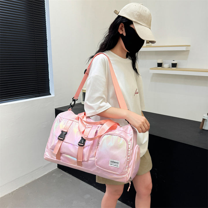 Iridescent Multi-Pocket Sports Duffle Bag Kalsten