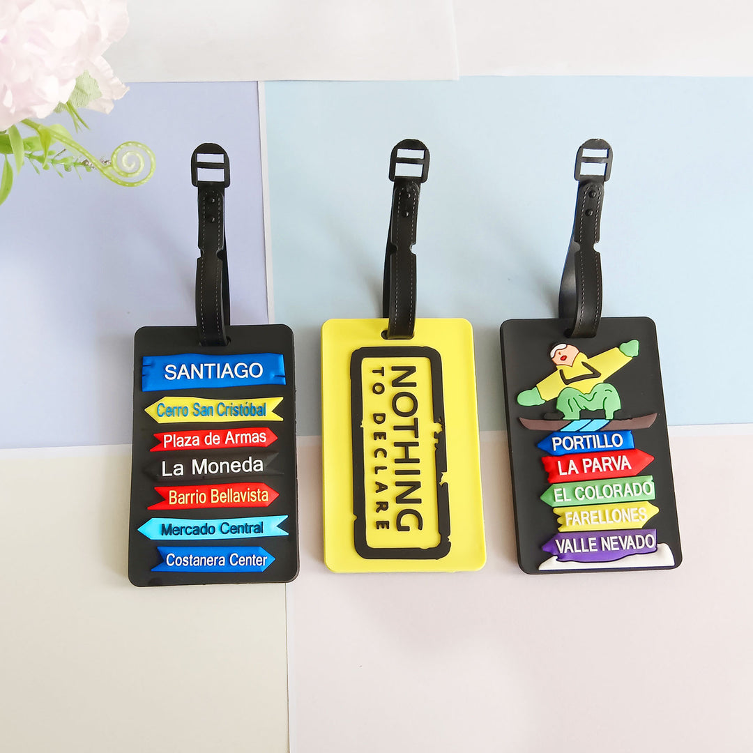 Unisex luggage tag made of durable silicone with airplane motif Kalsten
