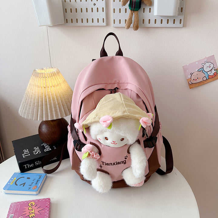 Backpack with Cute Plush Design and Practical Compartments Kalsten