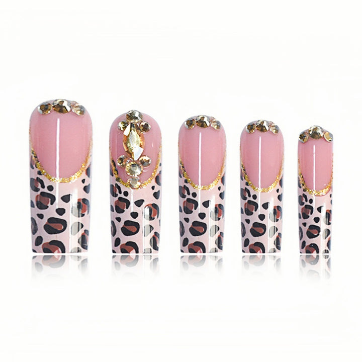 Elegant Leopard Print Press-On Nail Extensions Kalsten