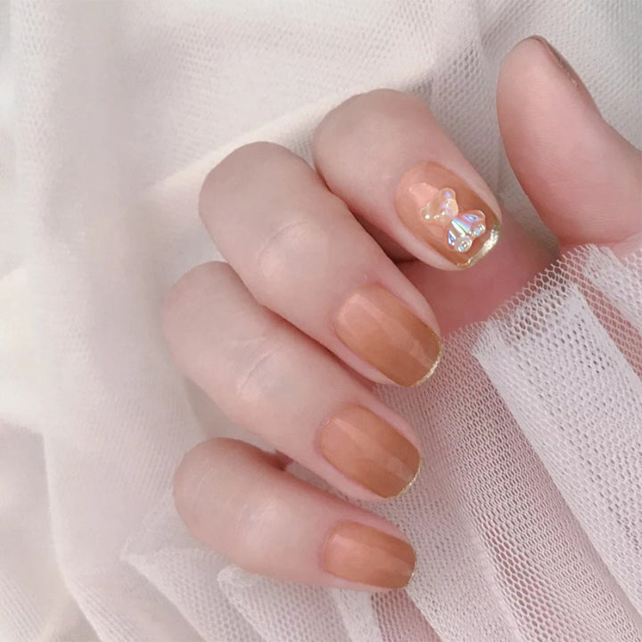 Decorative Press-On Nail Set with Butterfly Accents Kalsten