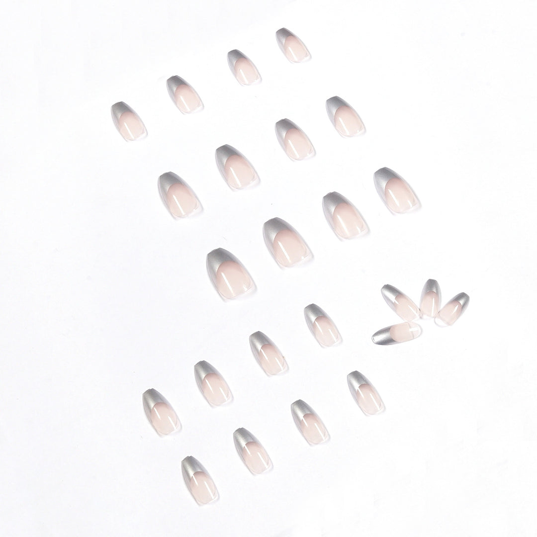 Artificial stiletto nails with glitter accents and elegant French tip Kalsten