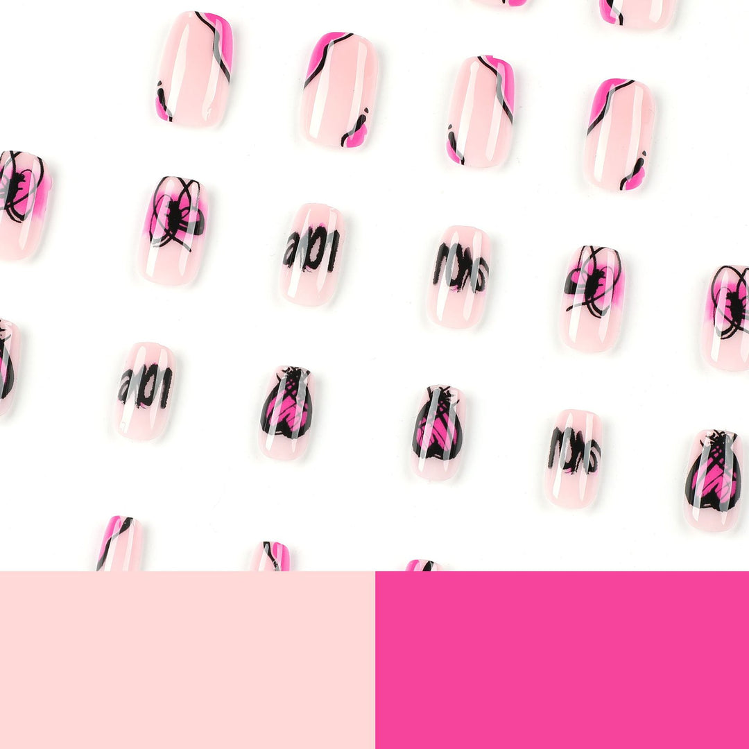 Creative Nail Art with Heart and Butterfly Design Kalsten