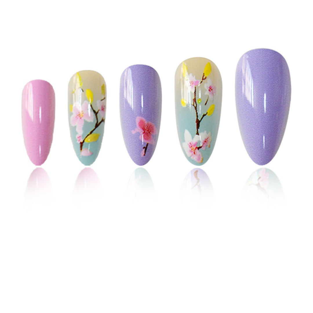 Artistic Floral Press-On Nail Enhancements Kalsten