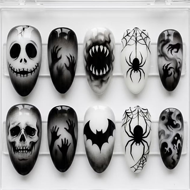Creative nail art set with spooky designs Kalsten